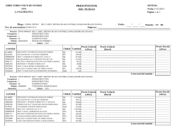 PRESUPUESTOS DEL PLIEGO