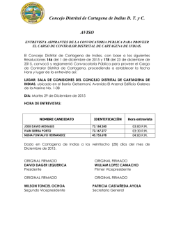 aviso entrevista contralor distrital - concejo distrital cartagena de
