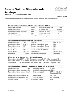 Reporte Diario del Observatorio de Tacubaya