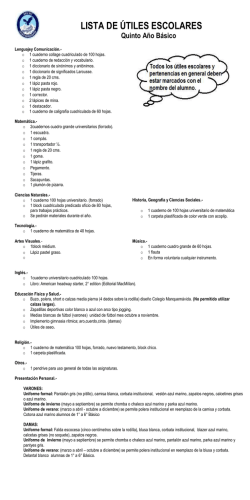 LISTA DE &Uacute;TILES ESCOLARES
