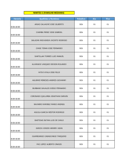 MARTES 5 (FAMILIAR MEDIANA) Horario Apellidos y Nombres