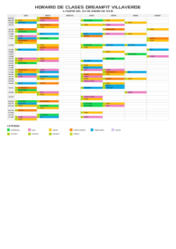 Horario de clases en Gimnasio en Villaverde, Madrid