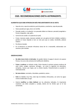 CGD- DIETA ASTRINGENTE - Hospital Universitario Infanta Elena