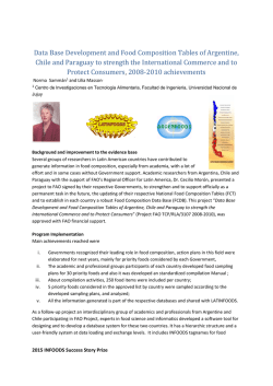 Database development and food composition tables for Argentina