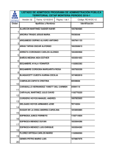 Listado de Admitidos APT &ndash; Monteria