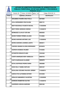 Listado de Admitidos APT &ndash; San Andres