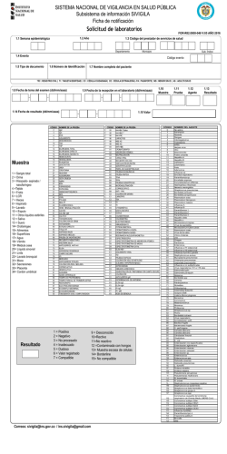 Solicitud de laboratorios - Instituto Nacional de Salud