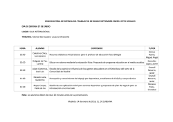 CONVOCATORIA DE DEFENSA DEL TRABAJO FIN DE