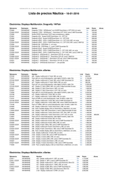 Lista de precios N&aacute;utica - 14-01-2016