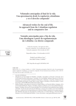 Voluntades anticipadas al final de la vida. Una aproximaci&oacute;n desde