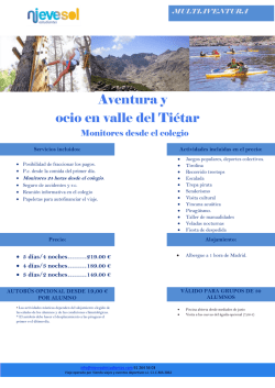 Desc&aacute;rgate la propuesta - Viajes de fin de curso &middot; Nievesol