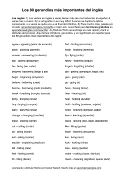 los 80 gerundios m&aacute;s importantes del ingl&eacute;s