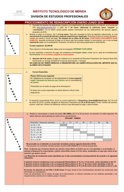 PROCEDIMIENTO DE REINSCRIPCION ENERO