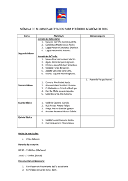 N&oacute;mina Admitidos 2016