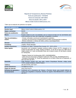 1 de 28 Reporte de Transparencia y Buenas Pr&aacute;cticas Fecha de