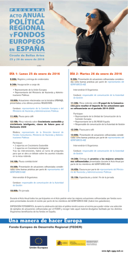 Orden del d&iacute;a  - Direcci&oacute;n General de Fondos Comunitarios