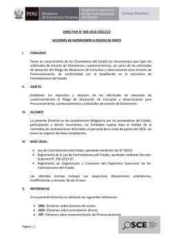 DIRECTIVA N&deg; 009-2016-OSCE/CD ACCIONES DE SUPERVISI&Oacute;N