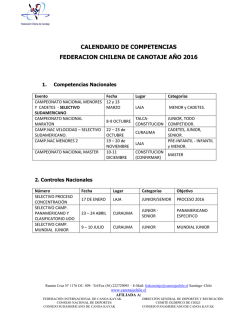 calendario - Federacion Chilena de Canotaje