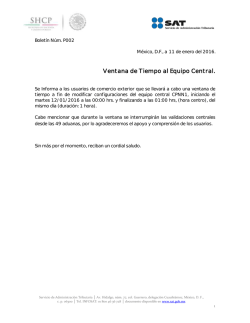 Ventana de Tiempo al Equipo Central.