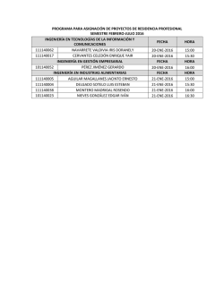 programa para asignaci&oacute;n de proyectos de residencia profesional