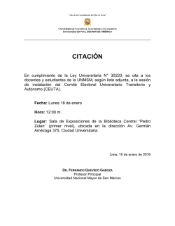 citaci&oacute;n - Universidad Nacional Mayor de San Marcos
