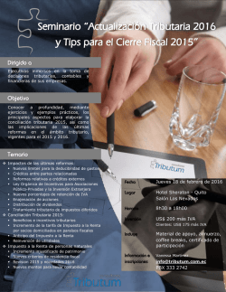 Seminario &ldquo;Actualizaci&oacute;n Tributaria 2016 y Tips para el Cierre Fiscal