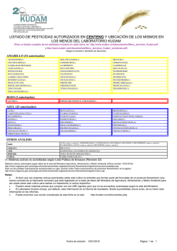 listado de pesticidas autorizados en centeno y ubicaci&oacute;n