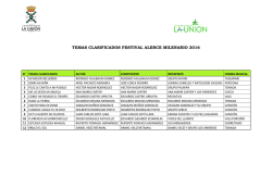 TEMAS CLASIFICADOS FESTIVAL ALERCE MILENARIO 2016