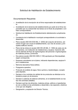 Habilitaci&oacute;n de Establecimientos - Documentaci&oacute;n