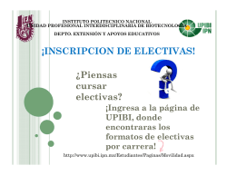 &iexcl;INSCRIPCION DE ELECTIVAS! &iquest;Piensas cursar electivas?