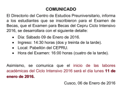 COMUNICADO - cepru unsaac