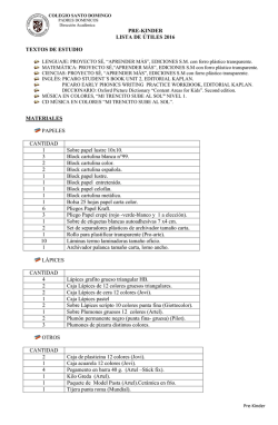 Lista &uacute;tiles Pre Kinder 2016