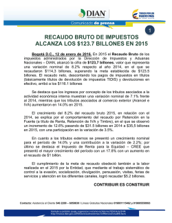 recaudo bruto de impuestos alcanza los $123.7 billones en