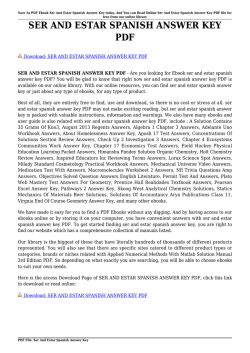 SER AND ESTAR SPANISH ANSWER KEY PDF