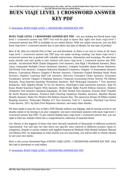BUEN VIAJE LEVEL 1 CROSSWORD ANSWER KEY PDF