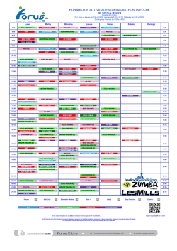 HORARIO DE ACTIVIDADES DIRIGIDAS FORUS ELCHE