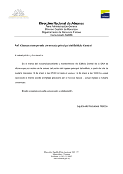Montevideo, &hellip; de agosto de 2008 - Direcci&oacute;n Nacional de Aduanas