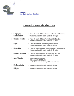 LISTA DE UTILES 8vo - Colegio San Luis de Las Condes