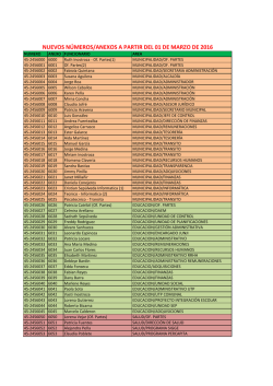 listado telef&oacute;nico que entrar&aacute; en vigencia el 1 de Marzo de 2016.