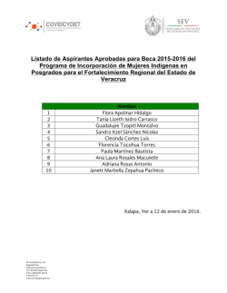 Listado de Aspirantes Aprobadas para Beca 2015