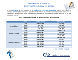alumnos de 4&deg; semestre resultados prounam ii e invoca