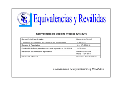 Equivalencias Programa Medicina Proceso 2015-2016