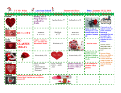 American School Homework Sheet Mr. Velez Date: January 11