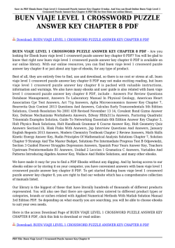 buen viaje level 1 crossword puzzle answer key chapter 8 pdf