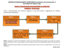 pasos a seguir para reinscripci&oacute;n al semestre febrero