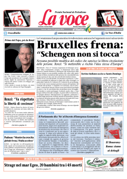 23 GENNAIO 2016 - La Voce d`Italia