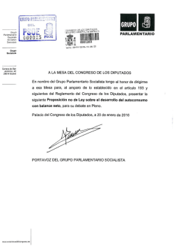 PNL autoconsumo balance neto - Grupo Parlamentario Socialista