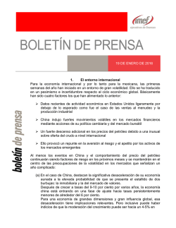 BOLET&Iacute;N DE PRENSA