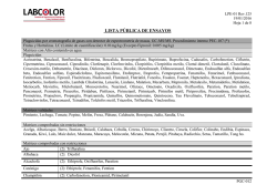 Lista p&uacute;blica de ensayos