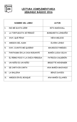 lectura complementaria segundo b&aacute;sico 2016